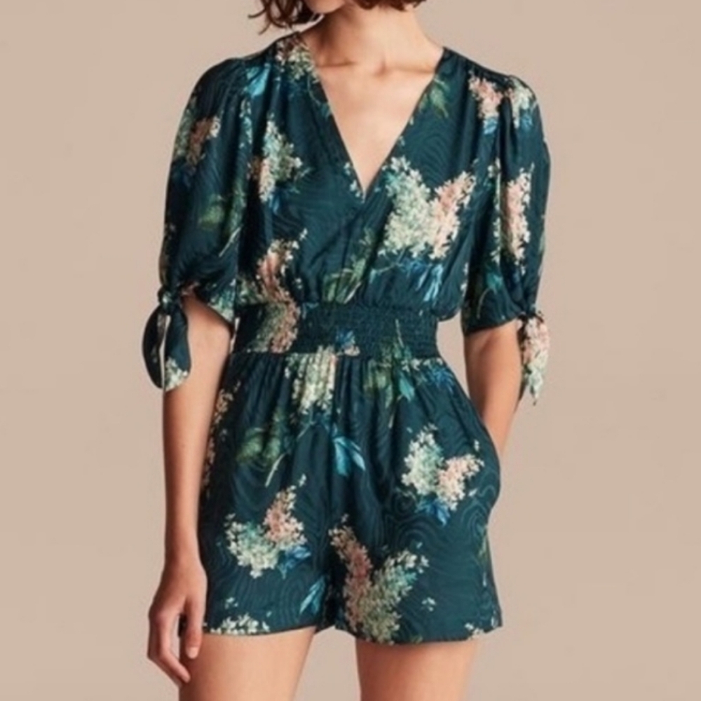 Rebecca Taylor hyndrangea romper,M,silk/viscose